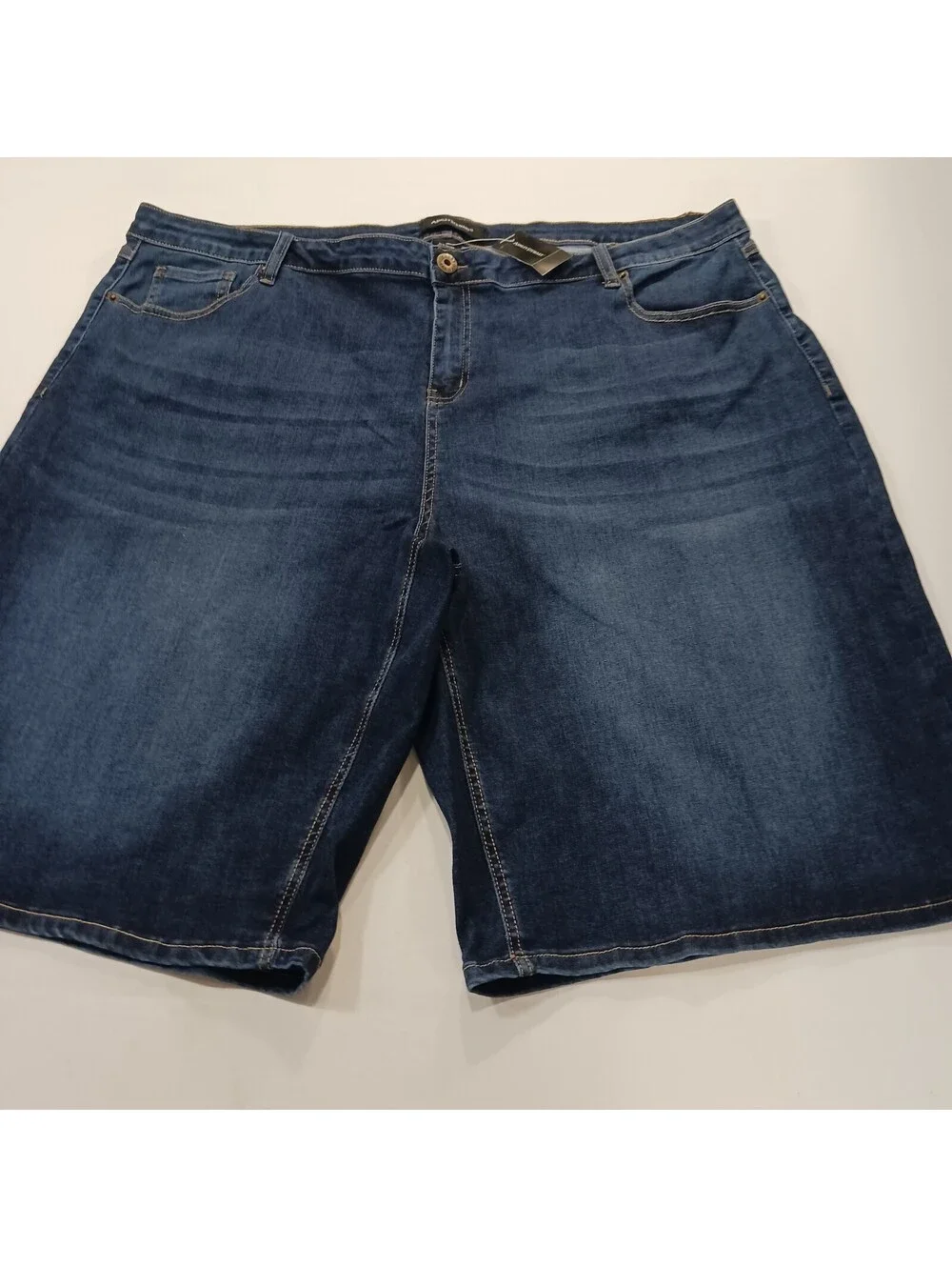 Ashley Stewart Women's Blue Cotton Blend Denim Shorts Size 26 (46×13.5)